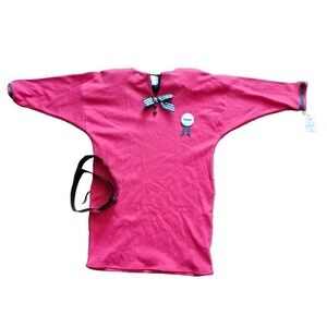 Vintage 80s Girls Red Dress Belt Bow Detail Size 4